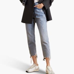 Frame Denim Le High Straight Blue Denim Jeans